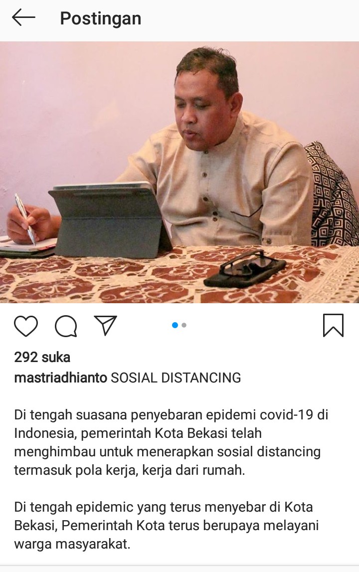Terapkan Social Distancing, Pemkot Bekasi Lakukan Rapat Dinas Via Online