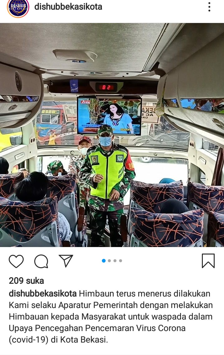 Perang Lawan COVID 19, Dishub Kota Bekasi Sosialisasi Kewaspadaan COVID 19 di Terminal Bekasi